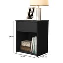 Ver imagem 3 de Mesa de Cabeceira para Quarto com Gaveta e Prateleira Jasmim - Preto