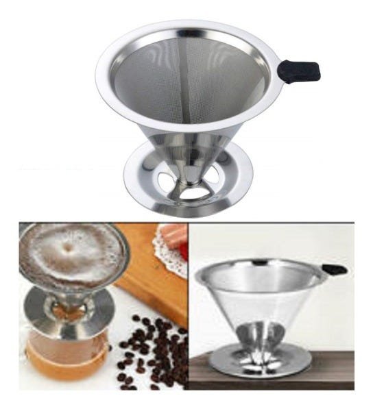 Coador Café Expresso Filtro Peneira Aço Inox Pour Over Reutilizável ...