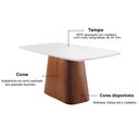 Ver imagem 3 de Mesa de Jantar 4 Lugares Imbuia Tampo Branco 1,4m - Meydan