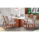 Ver imagem 2 de Mesa de Jantar 4 Lugares Imbuia Tampo Branco 1,4m - Meydan