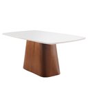 Ver imagem 1 de Mesa de Jantar 4 Lugares Imbuia Tampo Branco 1,4m - Meydan