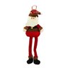 Jogo 4 Papai Noel Pelúcia Pendente Natal Perna Mole 30cm Gorrinho Crochê Xadrez Prime - 6
