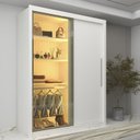 Ver mais imagens de Guarda-Roupa Solteiro 2 Portas com 1 Porta Reflectante com LED 100% MDF Royale