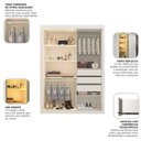 Ver imagem 6 de Guarda-Roupa Solteiro 2 Portas com 1 Porta Reflectante com LED 100% MDF Royale