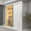 Ver imagem 1 de Guarda-Roupa Solteiro 2 Portas com 1 Porta Reflectante com LED 100% MDF Royale