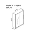 Ver imagem 3 de Guarda-Roupa Solteiro 2 Portas com 1 Porta Reflectante com LED 100% MDF Royale