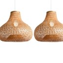 Ver imagem 1 de Kit 2 Lustres Pendente Bali White Arrow em Bambu Natural – 38x50 Cm