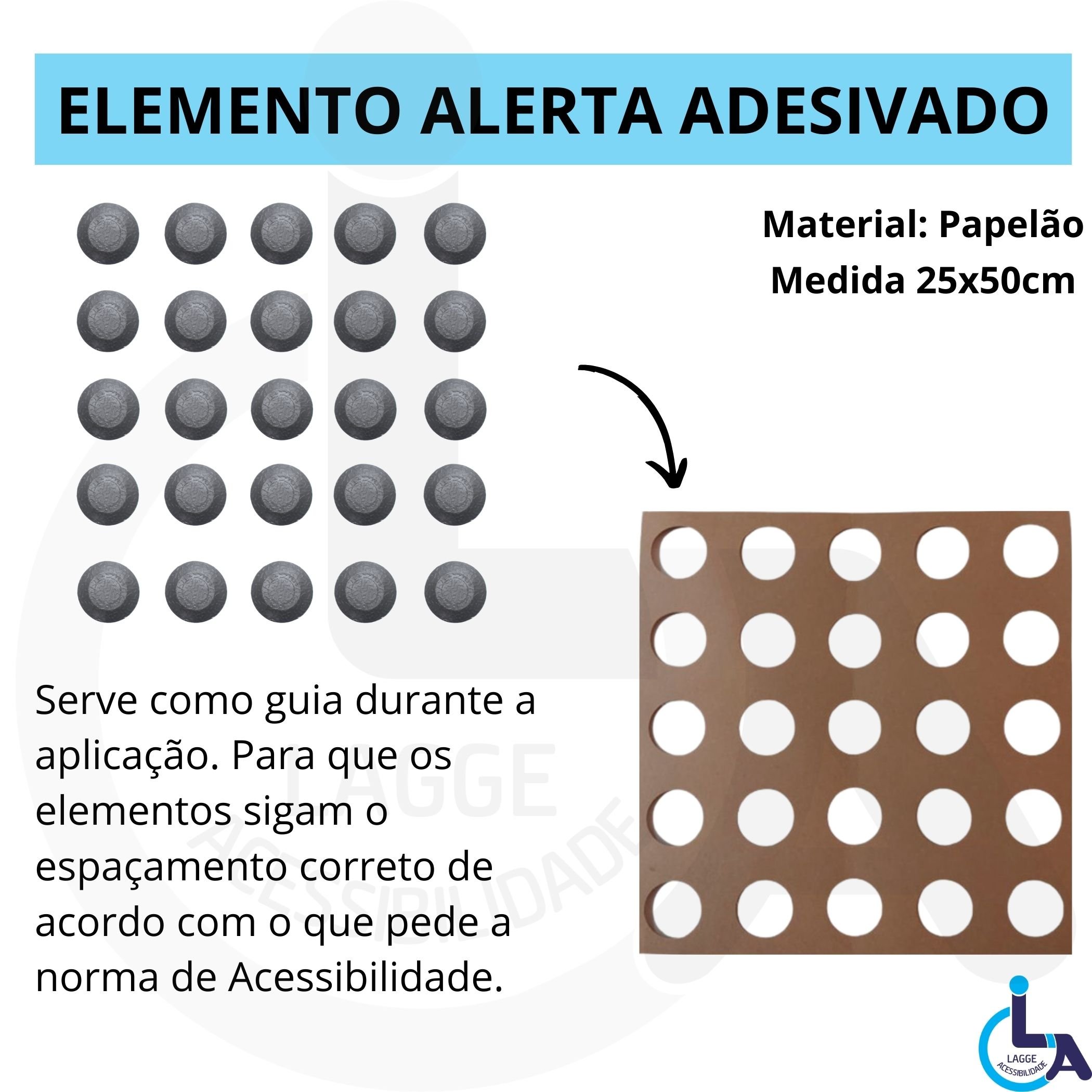 Elemento Tátil Alerta Pvc Adesivado Cinza - 2