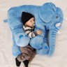 Almofada Travesseiro Elefante Pelúcia Para Bebê Dormir 70cm - Cortex - 5