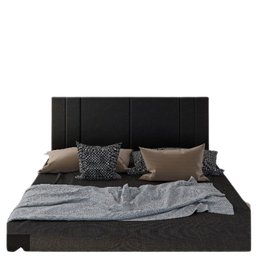 Cabeceira Suspensa Cama Box Solteiro Riscada Suede 90x55:preto - 1