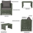 Ver imagem 2 de Mesa e 1 Poltrona Madri Corda Náutica Estofado 11 Trama Verde