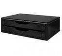 Ver imagem 4 de Suporte para Monitor Gaveteiro de Mesa 2 Gavetas Madeira Preto Black Piano
