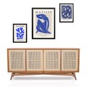 Ver imagem 1 de Set 3 Quadros Artes Azuis Matisse:moldura Preta