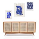 Ver imagem 2 de Set 3 Quadros Artes Azuis Matisse:moldura Preta