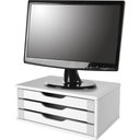 Ver imagem 1 de Suporte para Monitor com 3 Gavetas em Mdf Branco