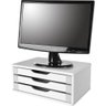Suporte para Monitor com 3 Gavetas em Mdf Branco - 1