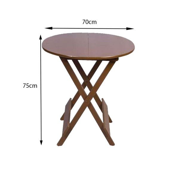 Conjunto De Mesa Dobravel Com 4 Cadeiras Tampo Redondo 70x70 Imbuia - 4