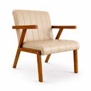 Ver imagem 5 de Kit 2 Poltronas Serena Pés Madeira Maciça para Sala de Estar ou Tv Tecido Courino Moderna Decorativa