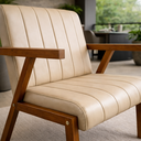 Ver imagem 2 de Kit 2 Poltronas Serena Pés Madeira Maciça para Sala de Estar ou Tv Tecido Courino Moderna Decorativa