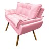 Poltrona Namoradeira Mariana Suede Rosa Bebê - 2