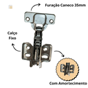 Ver imagem 3 de Dobradiça Curva com Amortecimento Kit 4 Unidades