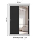 Ver mais imagens de Guarda-roupa Solteiro 2 Portas de Correr com Espelho 4 Gavetas Branco/preto Vivare Plus Madesa
