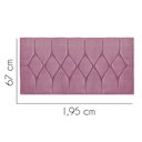 Ver imagem 2 de Painel Estofada Istambul Botão Capitonê 195cm King Size para Cama Box Quarto Suede Rosa Bebê - Gat M