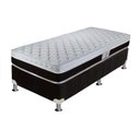 Ver imagem 1 de Cama Box Solteiro: Colchão Molas Luckspuma Bonnel Eagle Spring + Base CRC Suede Black(88x188)