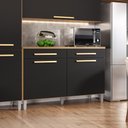 Ver imagem 3 de Armário Cozinha Jasmim 7 Portas 2gav Pés Reguláveis Teka/onix