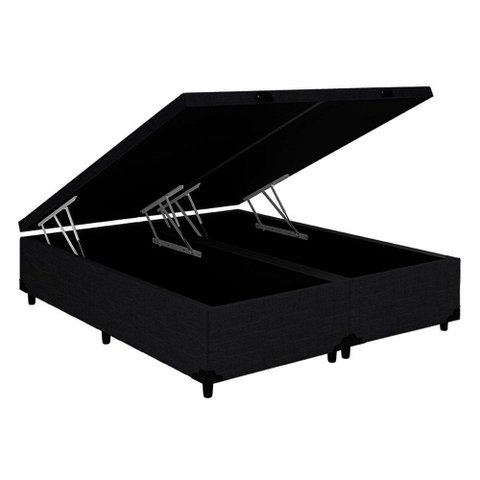 Cama Box Baú Universal CRC Linhão Black 186x198x35