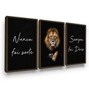 Ver imagem 2 de Quadro Leão Tribo de Judá Frases Sala Hall Moldura