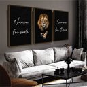 Ver imagem 1 de Quadro Leão Tribo de Judá Frases Sala Hall Moldura