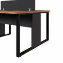 Ver imagem 5 de Mesa Plataforma 4 Lugares com Divisórias e Tomadas Nogal e Preto 240cm