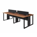Ver imagem 2 de Mesa Plataforma 4 Lugares com Divisórias e Tomadas Nogal e Preto 240cm