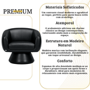 Ver imagem 7 de Poltrona Giratória Orgânica Maya Tecido Linho Courino Design Redondo Sala Quarto Suporta 150kg:corin