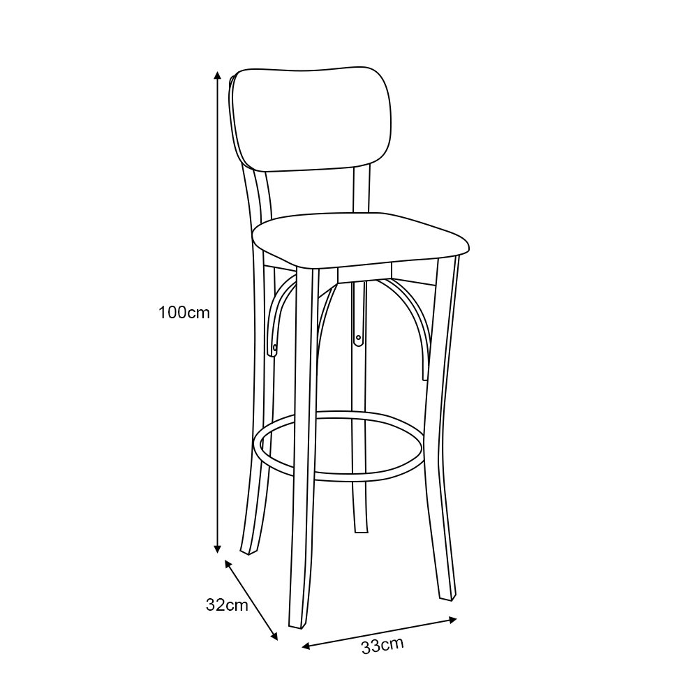 Conjunto 2 Banquetas Alta Anatomica Mel Base em Madeira Maciça Assento Estofado Branco - 4