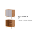 Ver imagem 3 de Balcão para Cooktop 80cm 2 Portas 100% Mdf