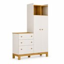 Ver imagem 2 de Kit Quarto de Bebê Flora Guarda Roupa Cômoda Berço Mini Cama Qmovi