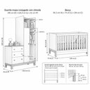Ver imagem 4 de Kit Quarto de Bebê Flora Guarda Roupa Cômoda Berço Mini Cama Qmovi