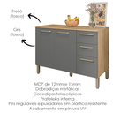 Ver imagem 4 de Balcao com Tampo 3p 2g 120 Cm Mad Versalhes Freijo Gris Ktp