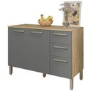 Ver imagem 1 de Balcao com Tampo 3p 2g 120 Cm Mad Versalhes Freijo Gris Ktp