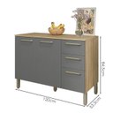 Ver imagem 3 de Balcao com Tampo 3p 2g 120 Cm Mad Versalhes Freijo Gris Ktp
