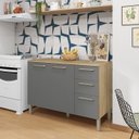 Ver imagem 7 de Balcao com Tampo 3p 2g 120 Cm Mad Versalhes Freijo Gris Ktp
