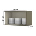 Ver imagem 2 de Armário Aéreo 01 Porta Basculante 60cm Connect Duna Cristal Henn