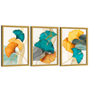 Ver imagem 5 de Quadro Decorativo Floral Azul Verde e Dourado