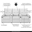 Ver imagem 4 de Poltrona do Papai Reclinável Cinema 3 Lugares Manual Baú Usb Haifa F05 Facto Branco - Lyam Decor