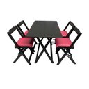 Ver imagem 1 de Mesa Dobrável com 4 Cadeiras Estofadas 120x70 Rosa