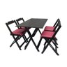 Mesa Dobrável com 4 Cadeiras Estofadas 120x70 Rosa - 2