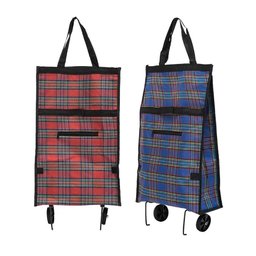 Carrinho de Compras Dobravel Bolsa Multiuso com Rodinhas Alca de Mao Sacola Ecologica Ideal para Fei - 3