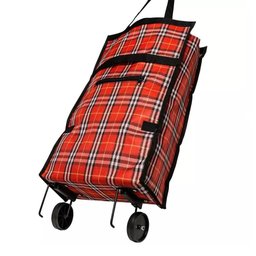 Carrinho de Compras Dobravel Bolsa Multiuso com Rodinhas Alca de Mao Sacola Ecologica Ideal para Fei - 6